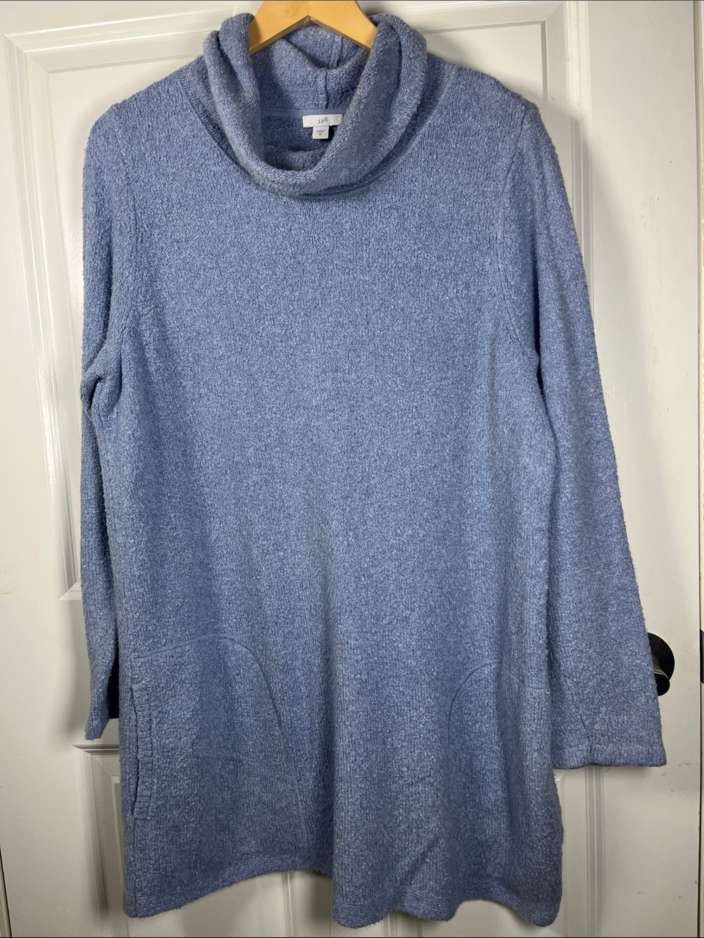 J. Jill Pure Jill sky Blue Cowl Neck Sweater Dress tunic Sz xl, cozy, pockets,
